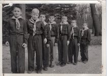 A group of Arden Shore Boy Scouts in uniform